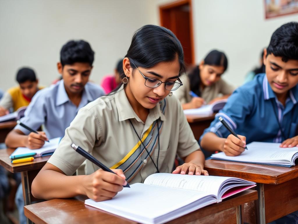 Students preparing for board exams